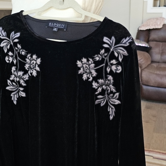 Nwot Eloquii black velvet dress knee length size20 - Picture 9 of 11